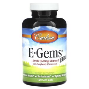 Carlson E-Gems Elite Vitamina E 670 mg (1.000 UI) 120 Cápsulas Softgel