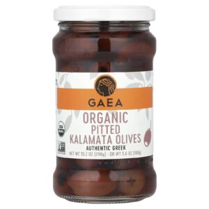 Gaea Azeitonas Calamata sem caroço orgânicas 102 oz (290 g)