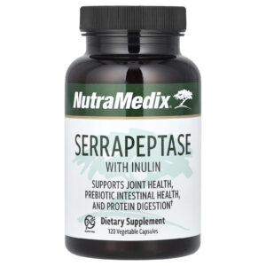 NutraMedix Serrapeptase com Inulina 120 Cápsulas Vegetais (500 mg por Cápsula)