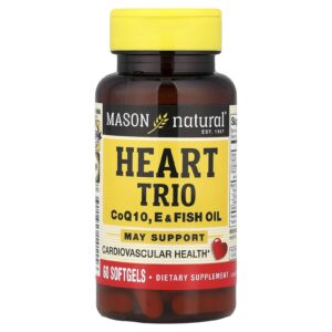 Mason Natural Heart Trio CoQ10 E e Óleo de Peixe 60 Cápsulas Softgel