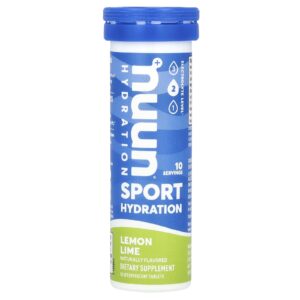 Nuun Sport Hydration Bebida Efervescente de Eletrólitos Limão Siciliano e Limão Taiti 10 Comprimidos