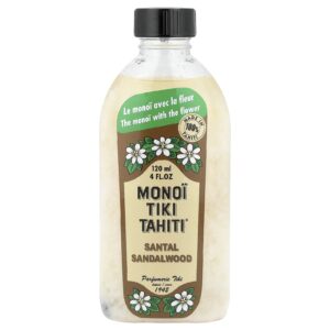 Monoi Tiare Tahiti Monoi Tiki Tahiti® Óleo de Coco Sândalo Santal 120 ml (4 fl oz)