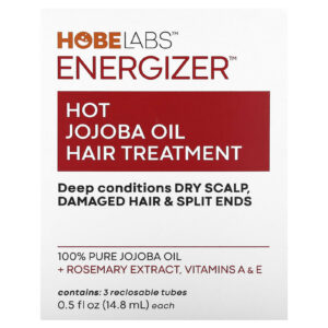 Hobe Labs Energizer Tratamento Capilar com Óleo de Jojoba Quente 3 Tubos com Tampas 148 ml (05 fl oz) Cada