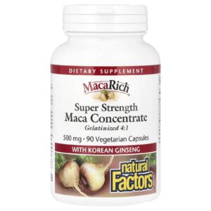 Natural Factors Maca Rich® Concentrado de Maca-Peruana com Ginseng Coreano Superpotência 90 Cápsulas Vegetarianas