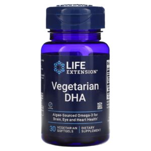 Life Extension DHA Vegetariano 30 Cápsulas Softgel Vegetarianas (200 mg por Cápsula Softgel)