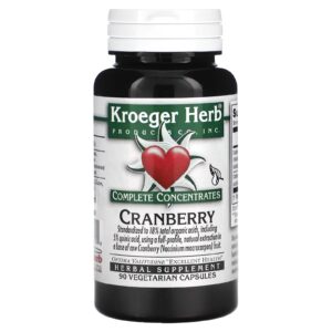 Kroeger Herb Co Concentrados Completos Cranberry 90 Cápsulas Vegetarianas (215 mg por Cápsula)