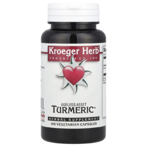 Kroeger Herb Co Ageless Asset Turmeric™ 100 Cápsulas Vegetarianas (450 mg por Cápsula)
