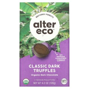 Alter Eco Trufas clássicas orgânicas chocolate amargo 42 oz (120 g)