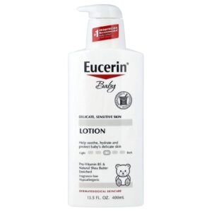 Eucerin Loção para Bebês Pele Delicada Sensível Sem Perfume 400 ml (135 fl oz)