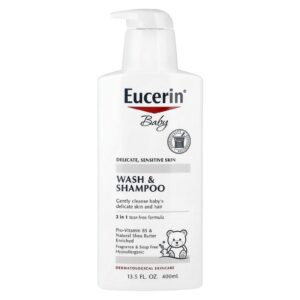 Eucerin Baby Loção de Banho e Shampoo Sem Fragrância 135 fl oz (400 ml)