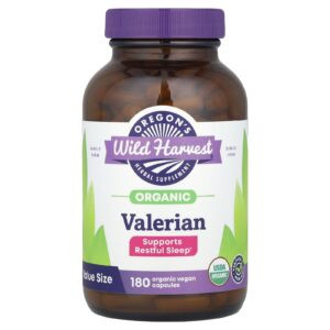 Oregons Wild Harvest Valeriana Orgânica 180 Cápsulas Veganas (450 mg por Cápsula)