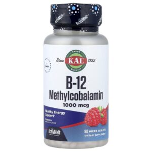KAL B-12 e Mecobalamina Framboesa 1.000 mcg 90 Microcomprimidos