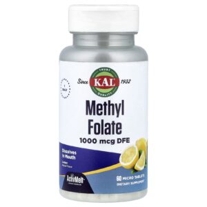 KAL Methyl Folate Limão 1.000 mcg DFE 60 Microcomprimidos
