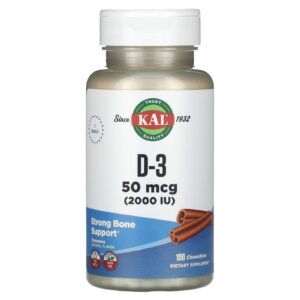 KAL D-3 Canela 50 mcg (2.000 UI) 100 Mastigáveis