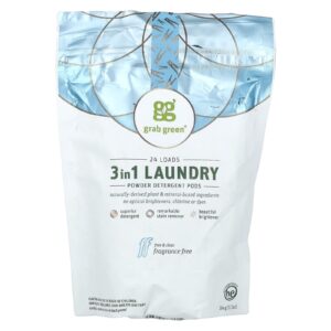 Grab Green 3 em 1 Detergente para Roupa Sem Perfume 15.2 oz (432 g)