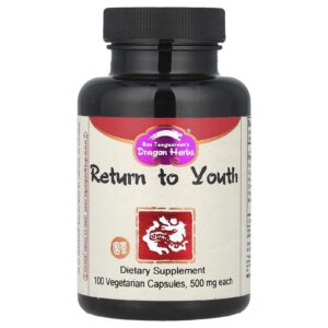 Dragon Herbs Retornar à Juventude 500 mg 100 Cápsulas Vegetarianas