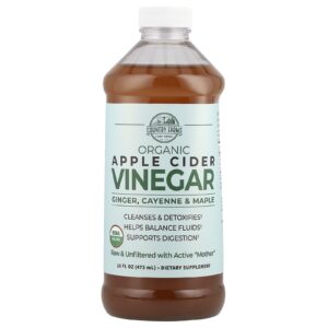 Country Farms Vinagre de Maçã com Gengibre Orgânico Pimenta-da-caiena e Bordo 16 fl oz (473 ml)