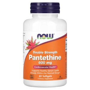 NOW Foods Pantethine 600 mg 60 Cápsulas Softgel