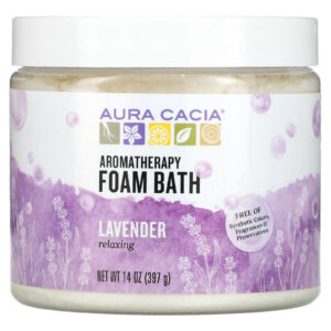 Aura Cacia Banho de Espuma de Aromaterapia Lavanda Relaxante 14 oz (397 g)