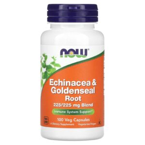 NOW Foods Raiz de Echinacea e Hidraste 100 Cápsulas Vegetais