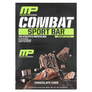 MusclePharm Barra Combat Sport Bolo de Chocolate 12 Barras 57 g (201 oz) Cada