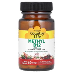 Country Life Metil B12 Cereja 1.000 mcg 60 Pastilhas