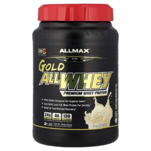 ALLMAX GOLD ALLWHEY® Proteína Whey Premium Baunilha Francesa 907 g (2 lb)