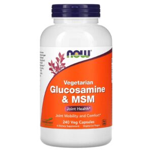 NOW Foods Glucosamina Vegetariana e MSM 240 Cápsulas Vegetais