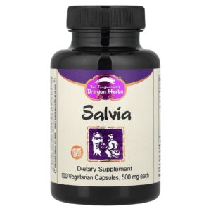 Dragon Herbs Sálvia 500 mg 100 Cápsulas Vegetarianas