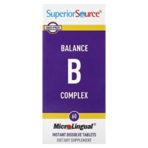 Superior Source Complexo B Balance 60 Comprimidos MicroLingual de Dissolução Instantânea
