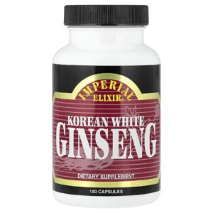 Imperial Elixir Ginseng Branco Coreano 100 Cápsulas (500 mg por Cápsula)