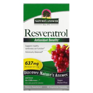 Natures Answer Resveratrol 637 mg 60 Cápsulas Vegetais