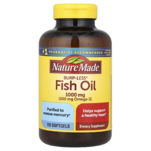 Nature Made Óleo de Peixe Sem Arroto 1.000 mg 150 Cápsulas Softgel