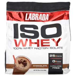 Labrada Nutrition ISO Whey 100% Isolado de Proteína Whey Chocolate 2268 g (5 lb)