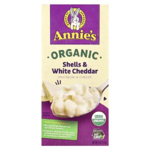 Annies Homegrown Macarrão e Queijo Orgânicos Cascas e Cheddar Branco 170 g (6 oz)
