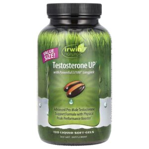 Irwin Naturals Testosterone UP® com o Poderoso LJ100® Long Jack 120 Cápsulas Softgel Líquidas