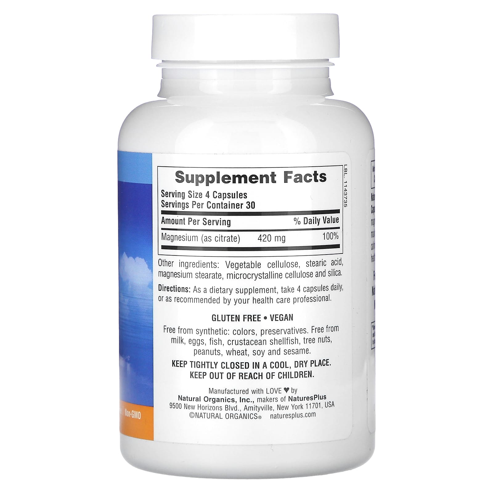 NaturesPlus KalmAssure Magnésio 120 Cápsulas Veganas (105 mg por Cápsula) - Imagem 2