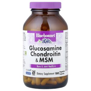 Bluebonnet Nutrition Glicosamina Condroitina e MSM 180 Cápsulas Vegetais
