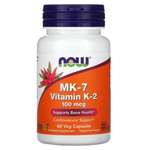 NOW Foods Vitamina K-2 MK-7 100 mcg 60 Cápsulas Vegetais