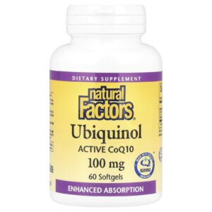 Natural Factors Ubiquinol CoQ10 Ativa 100 mg 60 Cápsulas Softgel