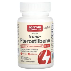 Jarrow Formulas Trans-Pterostilbene 50 mg 60 Cápsulas Vegetais