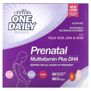 21st Century Multivitamínico / Mineral + DHA pré-natal 2 frascos 60 comprimidos / 60 cápsulas softgel