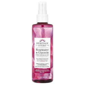 Heritage Store Água de Rosas e Glicerina Spray Facial Refrescante 237 ml (8 fl oz)