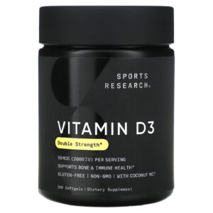 Sports Research Vitamina D3 50 mcg (2.000 UI) 360 Cápsulas Softgel