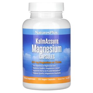 NaturesPlus KalmAssure Magnésio 120 Cápsulas Veganas (105 mg por Cápsula)