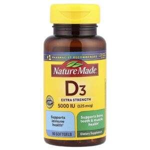 Nature Made D3 125 mcg (5.000 UI) 90 Cápsulas Softgel