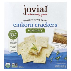 Jovial Biscoitos de Einkorn com Massa Azeda Orgânica Alecrim 128 g (45 oz)