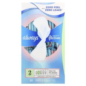 Always Infinity Flex Foam com Abas Flexíveis Tamanho 2 Fluxo Intenso Sem Perfume 32 Absorventes