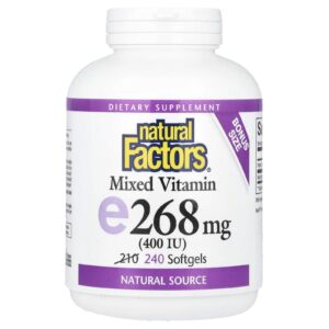 Natural Factors Vitamina E Mista 268 mg (400 UI) 240 Cápsulas Softgel