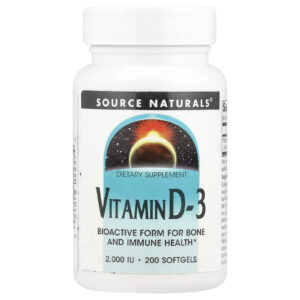 Source Naturals Vitamina D-3 2000 IU 200 Cápsulas Gelatinosas